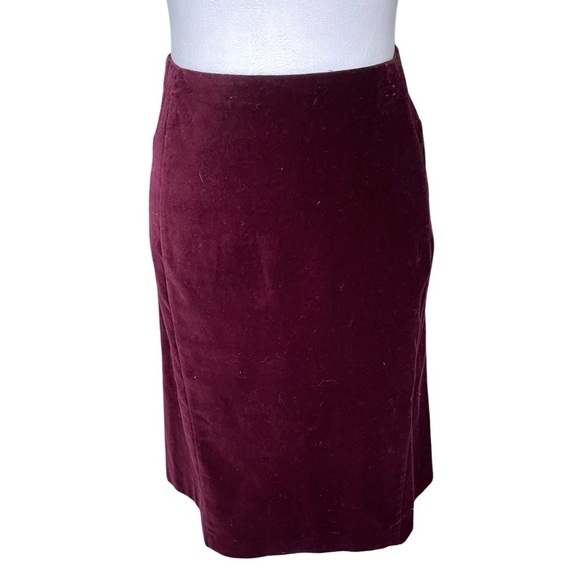 Ann Taylor Burgundy Velvet Skirt Size 14 - Picture 3 of 11